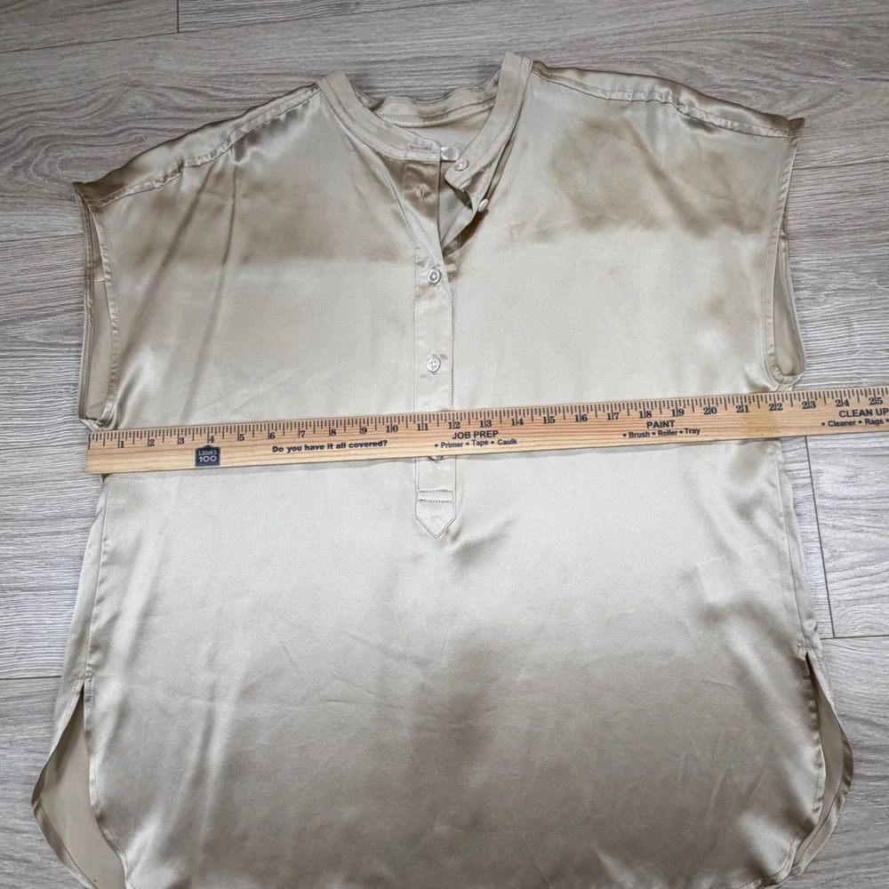Banana Republic Serenade Silk Dolman Tunic Beige Champagne 100% Silk Blouse Sz M - Picture 6 of 8